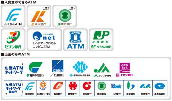 入出金が出来るATM一覧/出金のみのATM