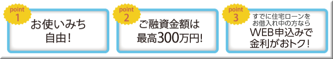 住まいるローン3つのポイント