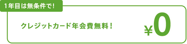 1年目は無条件で！クレジットカード年会費無料！