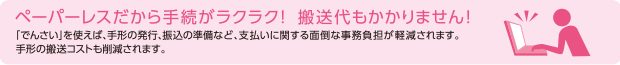 ペーパーレスだから手続がラクラク！-搬送代もかかりません！