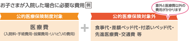 (例)お子さまが入院した場合に必要な費用