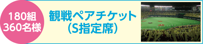 180組360名様　観戦ペアチケット(S指定席)