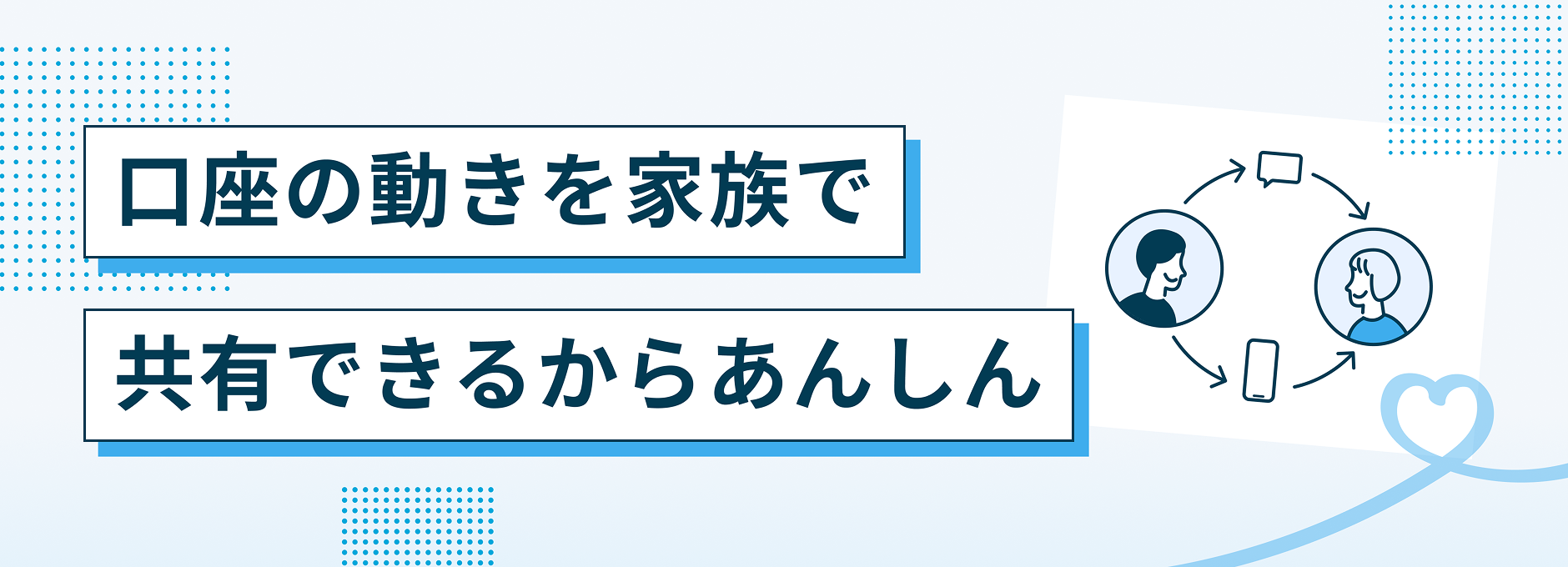 口座の動きを家族で共有できるからあんしん