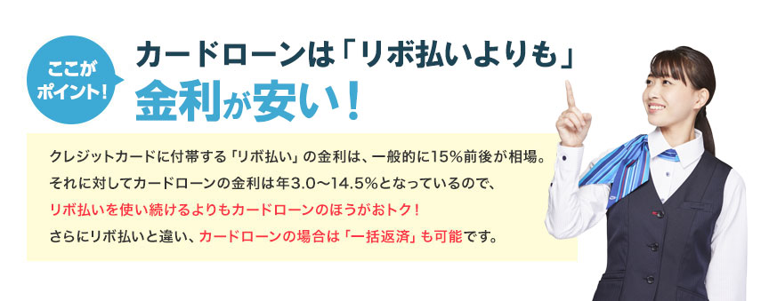 カードローンは「リボ払い」よりも金利が安い!