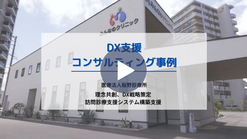 理念共創、DX戦略策定、訪問診療支援システム構築支援の動画