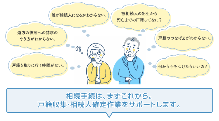 面倒な戸籍収集はお任せください。