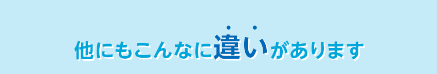 他にもこんなに違いがあります