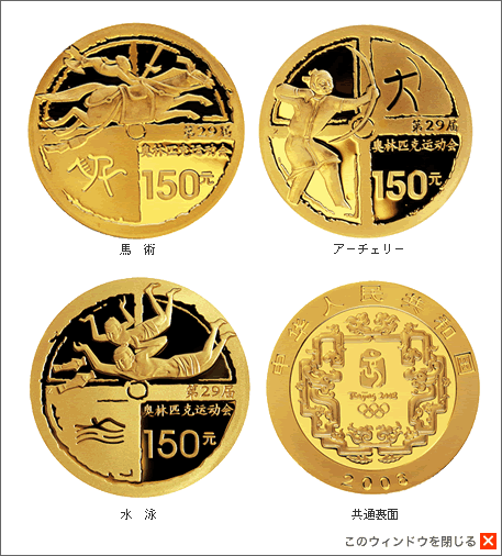 北京2008オリンピック競技大会公式記念コイン