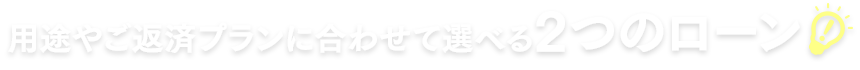 用途やご返済プランに合わせて選べる2つのローン