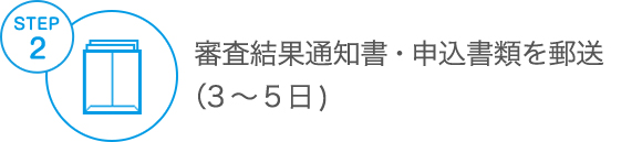 step2 審査結果通知書・申込書類を郵送(3～5日)